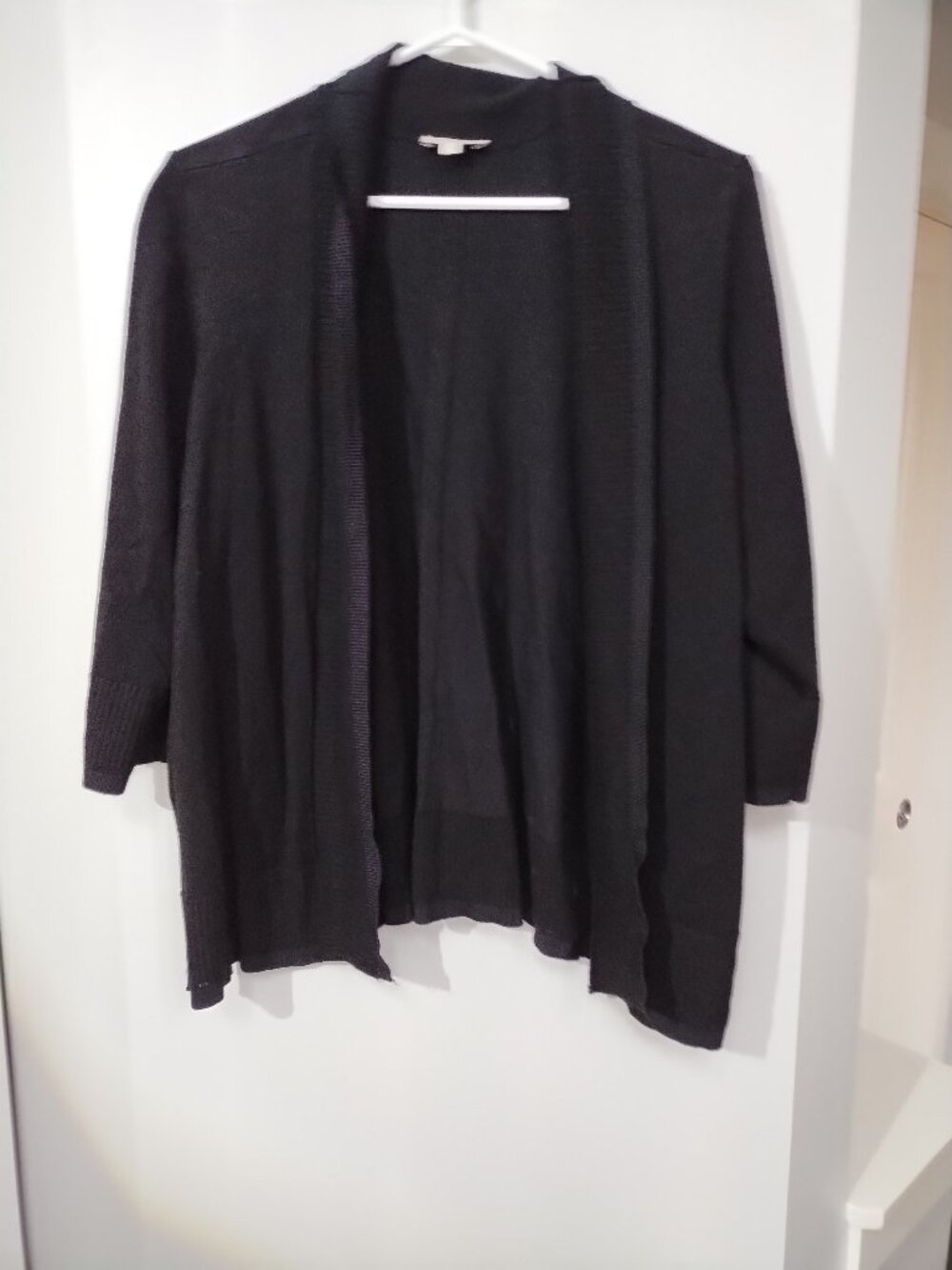 Laura Plus black 3/4 sleeve cardigan
